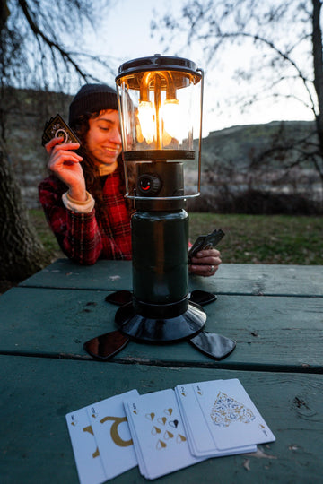 Stansport glass lantern globe keeps flames contained for safety