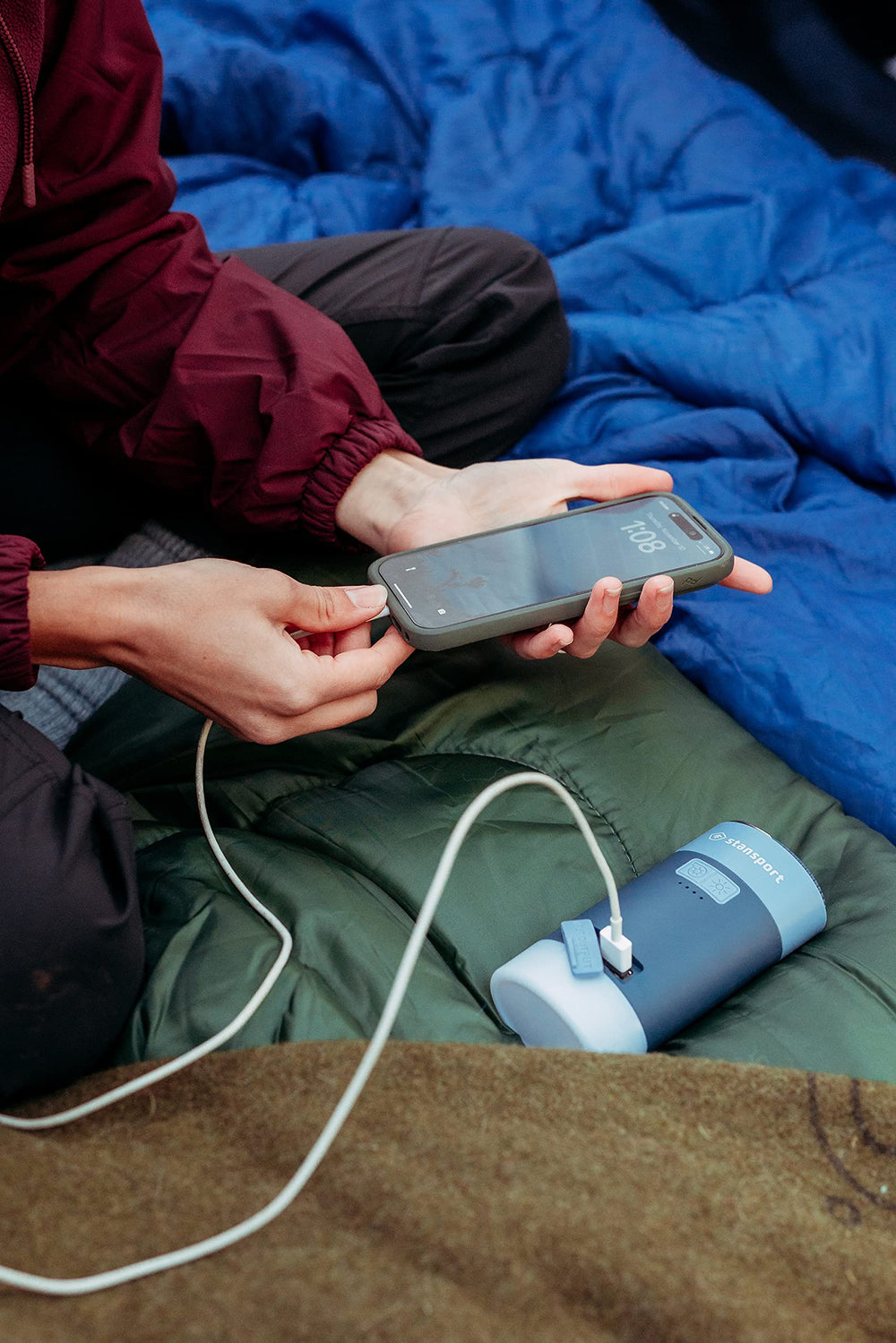 Stansport solar lantern pump camping use ideal for outdoor quick inflation.