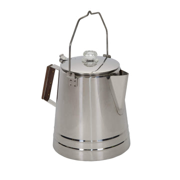 Stansport stainless steel percolator 28-cup capacity for large gatherings.