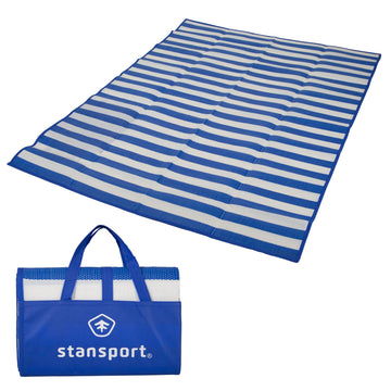 Stansport tatami ground mat blue 60x78 inches, ideal for picnics and outdoor lounging.
