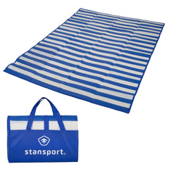 Stansport tatami ground mat blue 60x78 inches, ideal for picnics and outdoor lounging.