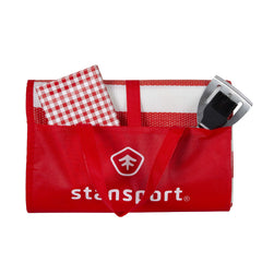 Stansport Tatami Ground Mat red, beach-friendly sand protection for relaxed seaside breaks.