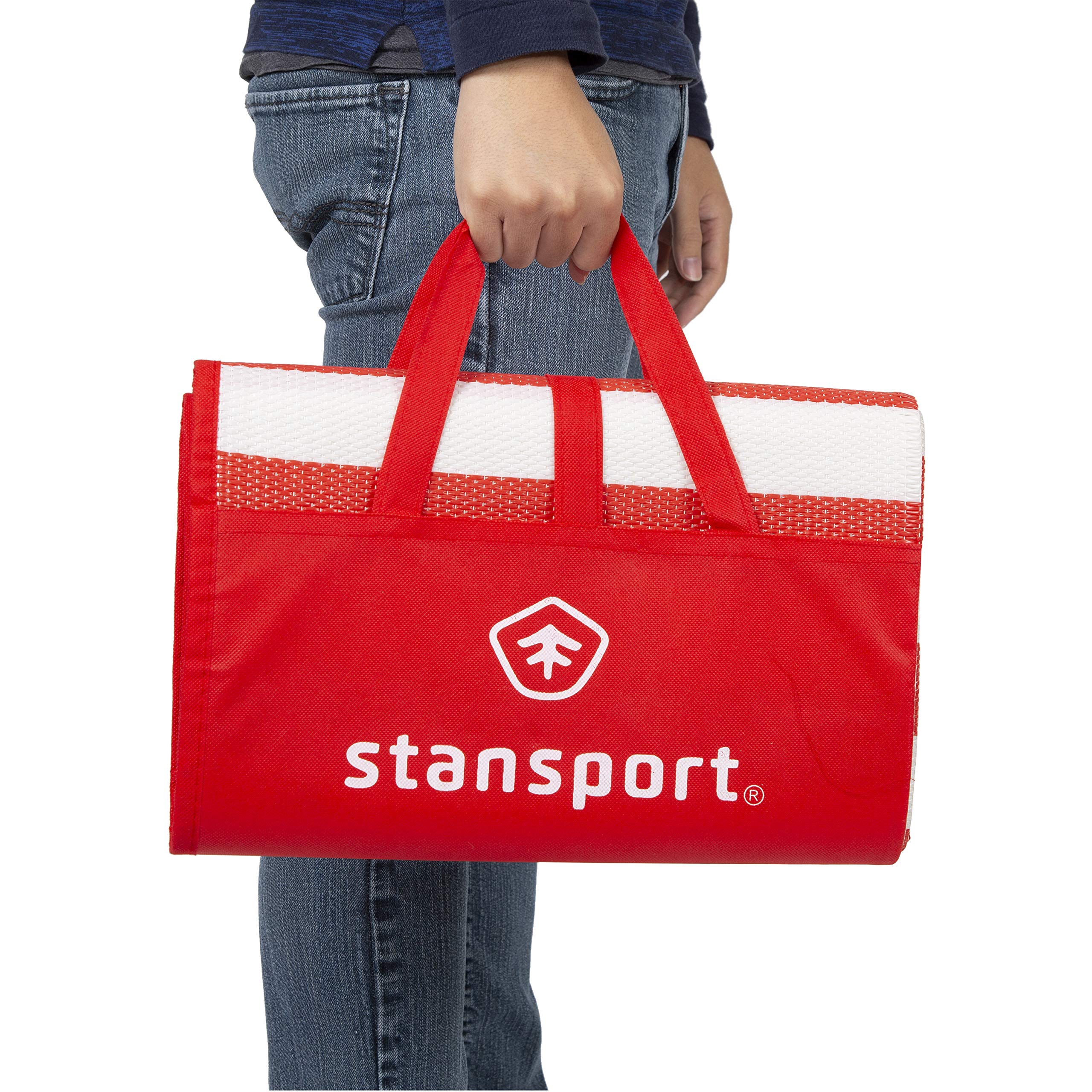 Stansport Tatami Ground Mat red, campsite decor adds color and function to setups.