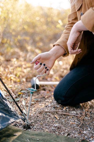 Stansport Tent Essentials Kit rubber mallet delivers controlled stake driving.