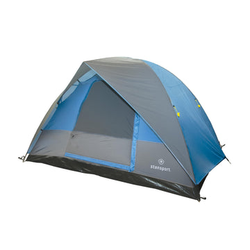 Stansport Trinity River Dome Tent front view shows easy entry and bug protection.