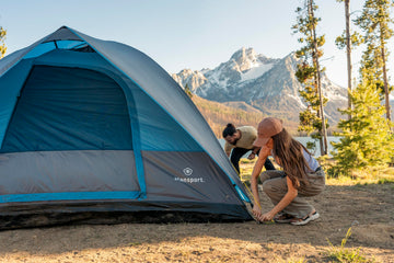 Stansport Trinity River Dome Tent No-See-Um roof mesh enables breathable interior.