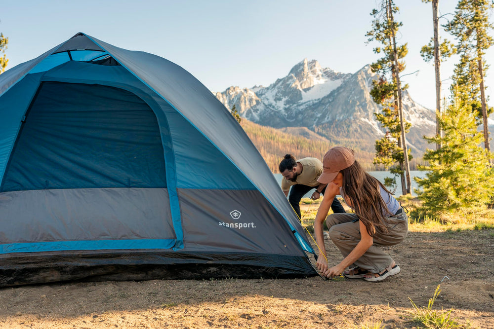 Stansport Trinity River Dome Tent No-See-Um roof mesh enables breathable interior.