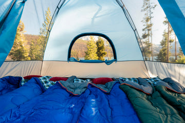 Stansport Trinity River Dome Tent rear mesh window enhances cross-ventilation.