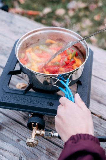 Stansport two-person cook set plates for shared camping dining