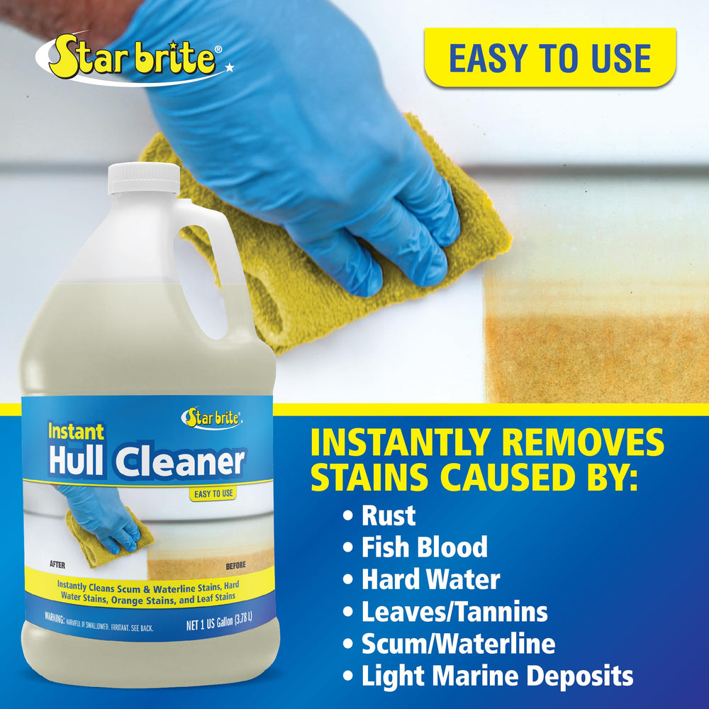 STAR BRITE Hull Cleaner on painted hulls for a brighter finish
