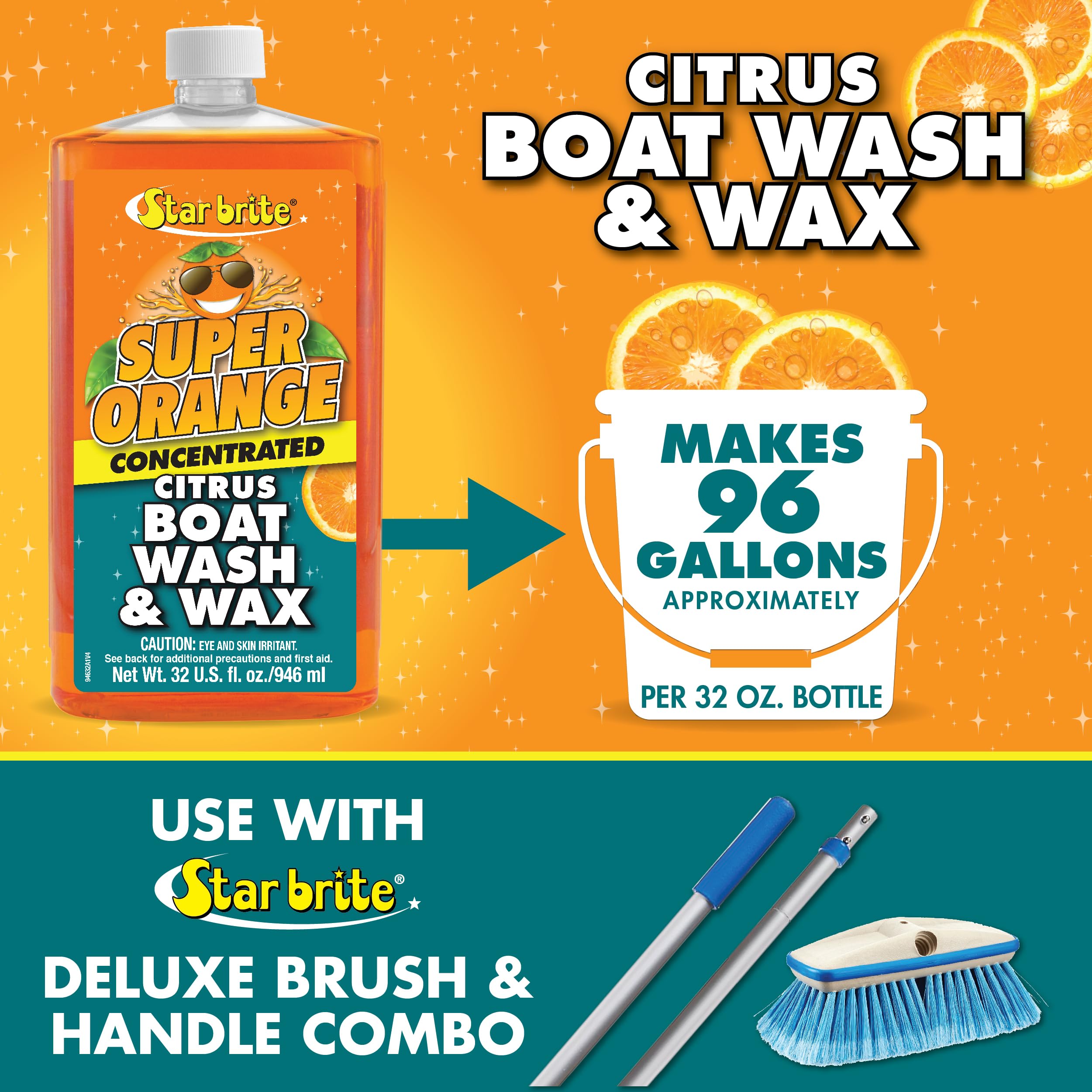 STAR BRITE Super Orange wax shine offers lasting gloss and surface protection.