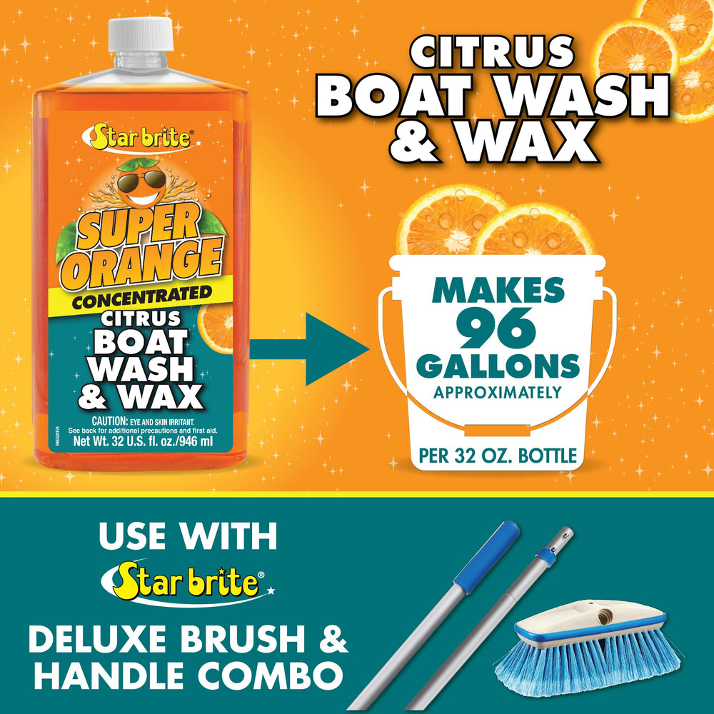 STAR BRITE Super Orange wax shine offers lasting gloss and surface protection.