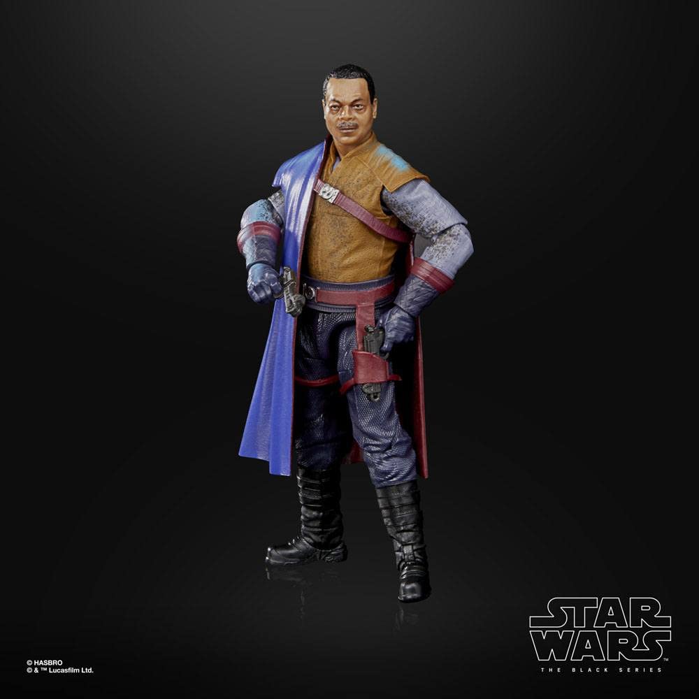 Star Wars The Black Series Greef Karga in a diorama scene with End Credits theme
