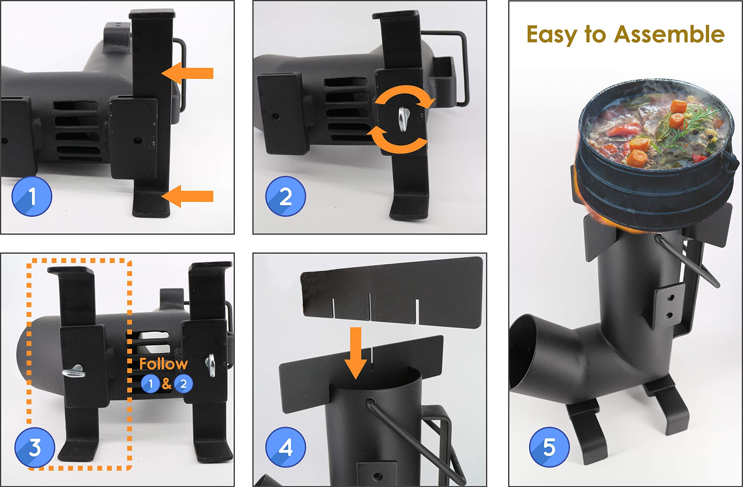 StarBlue Camping Rocket Stove durable steel construction for rugged use