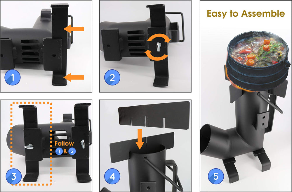 StarBlue Camping Rocket Stove durable steel construction for rugged use