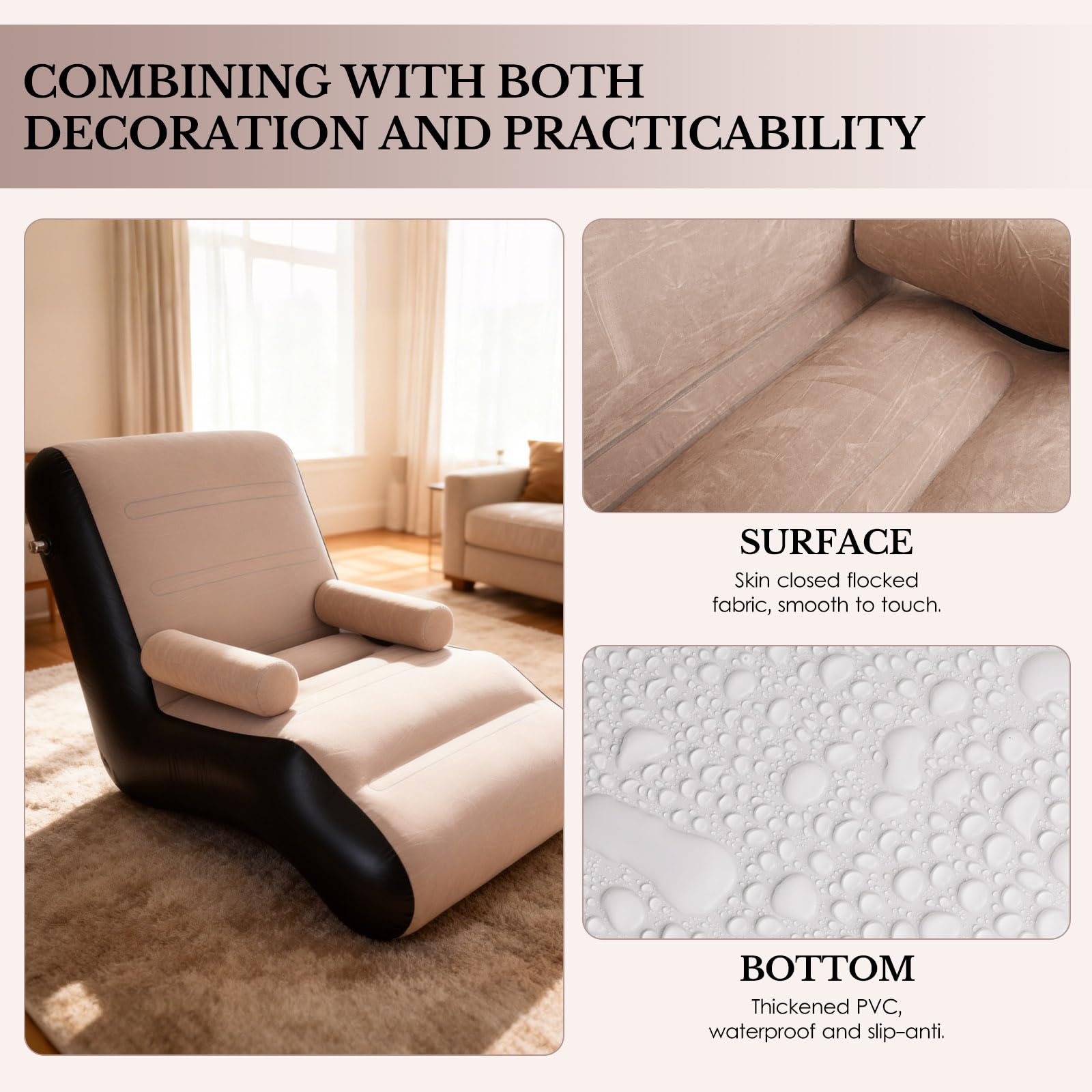 STARBRILLIANT inflatable deck chair deflated storage compactly fits drawers or trunks