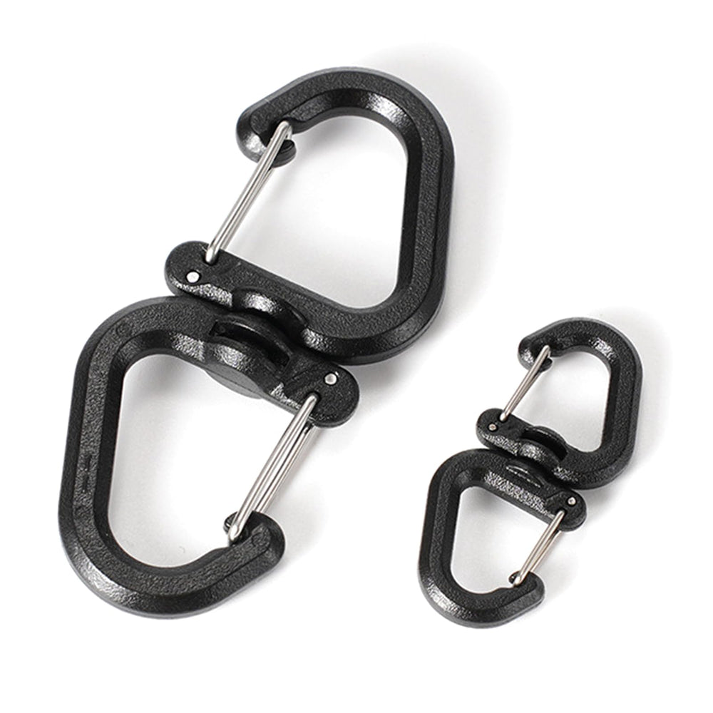 STBQHG carabiner attached to pants demonstrating quick access on hikes