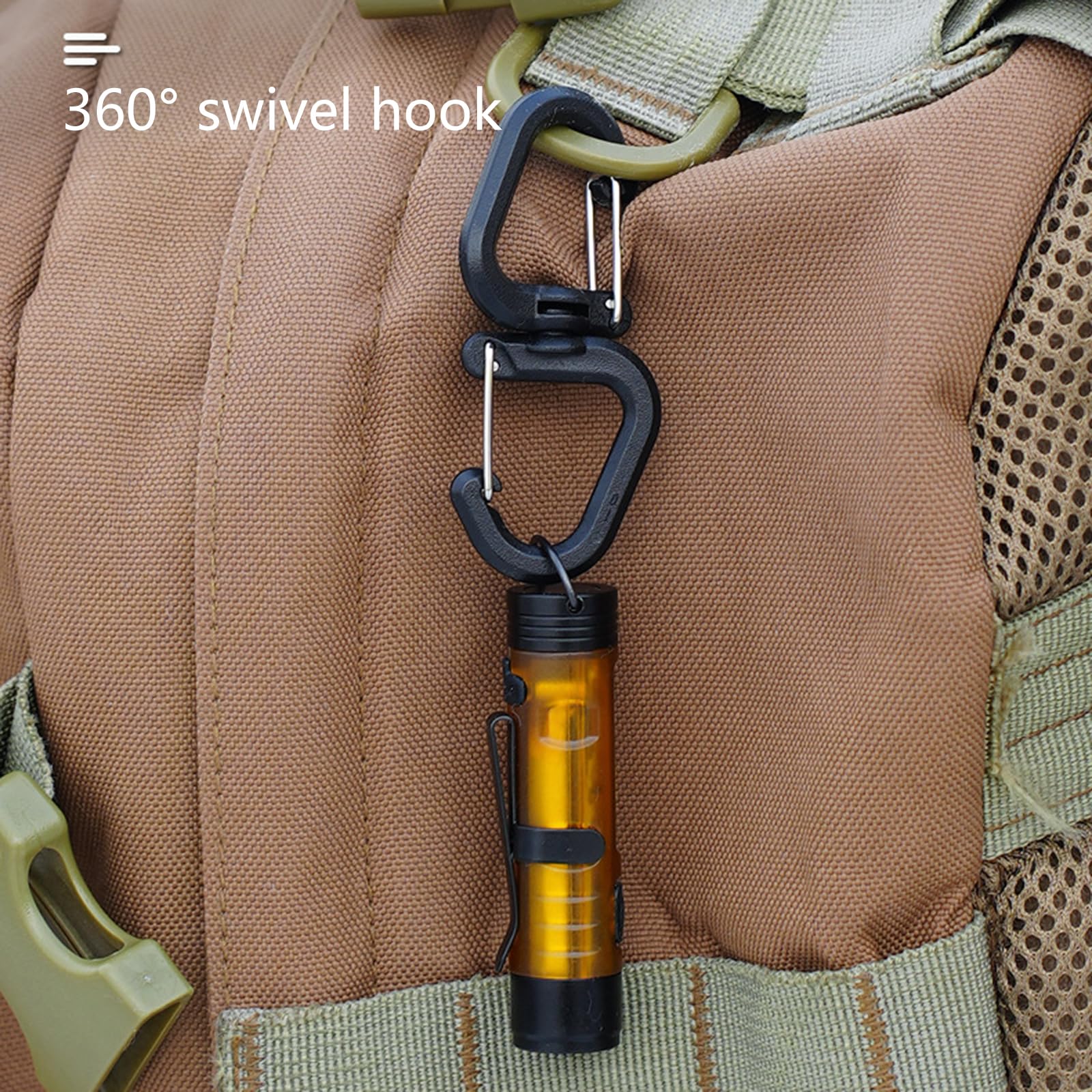 STBQHG large size carabiner clipping securely to gear belt