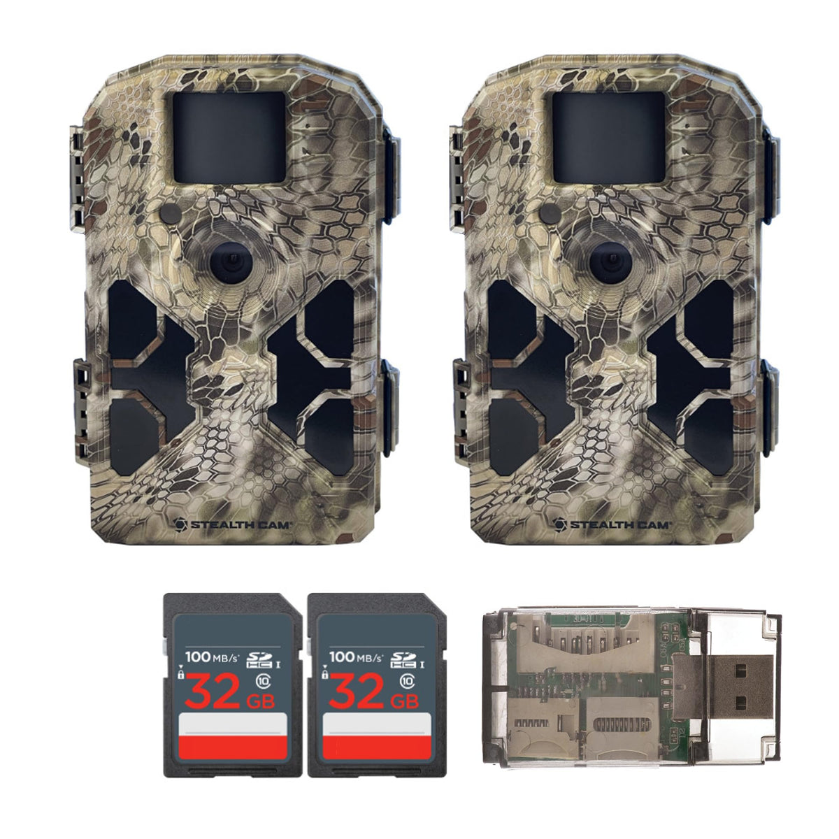 Stealth Cam 2022 G42NG front view in Kryptek camouflage for field scouting