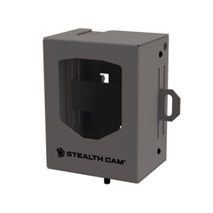 Stealth Cam Bear Security Box large side view highlighting slim profile for tree attachment.