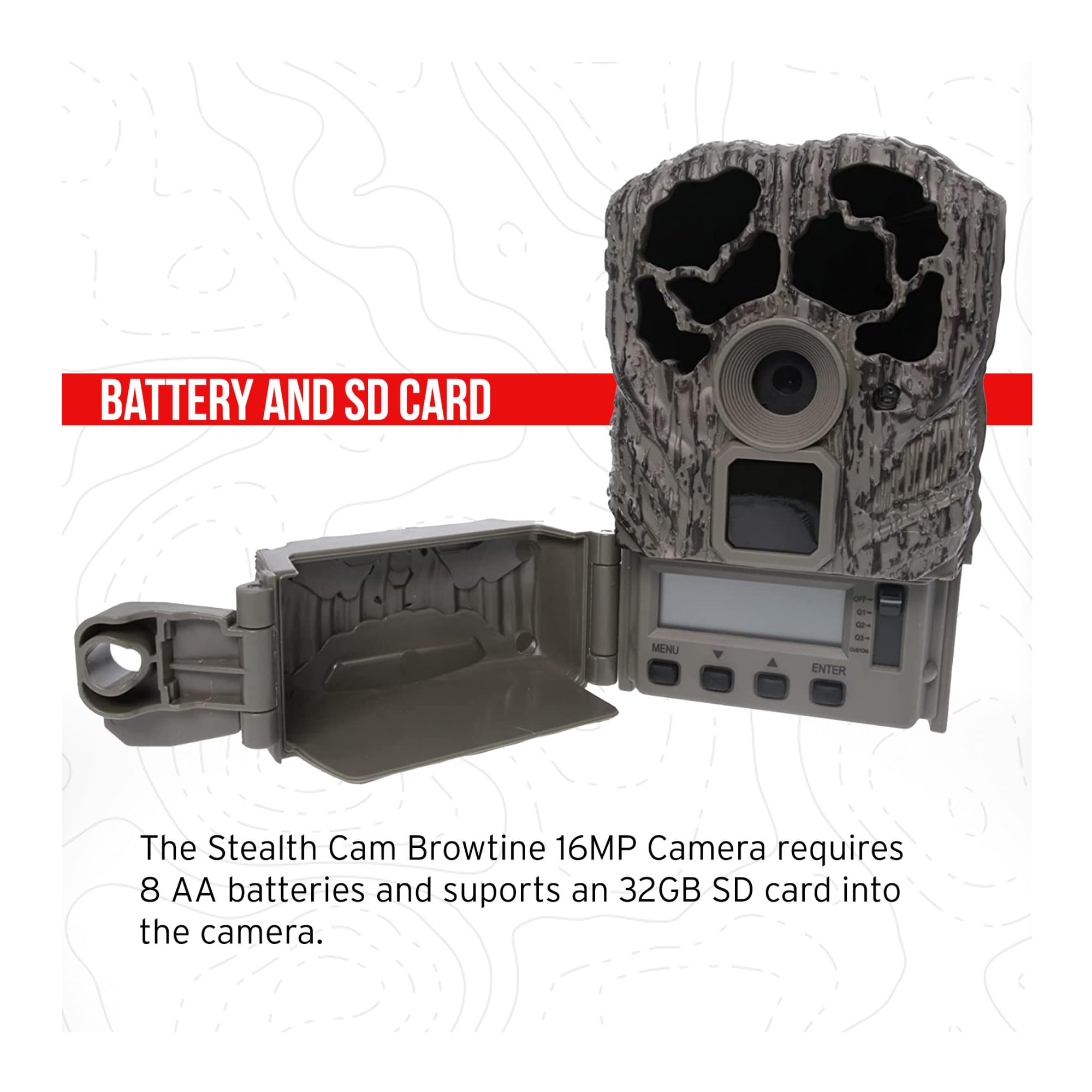 Stealth Cam Browtine includes USB card reader for quick data transfer.