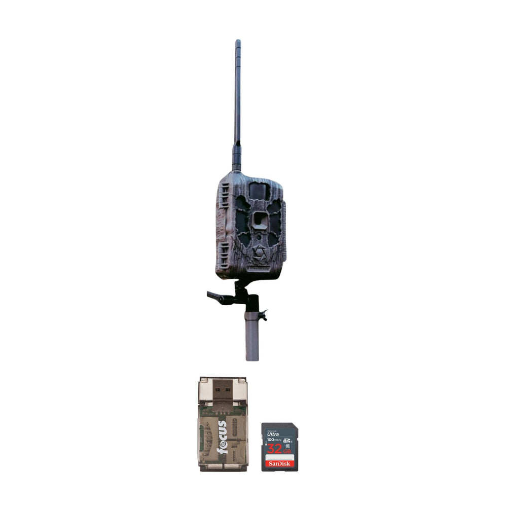 Stealth Cam Deceptor MAX 2.0 front view in brown for wildlife surveillance.