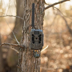 Stealth Cam Deceptor Max back view highlights rugged build for outdoor reliability.