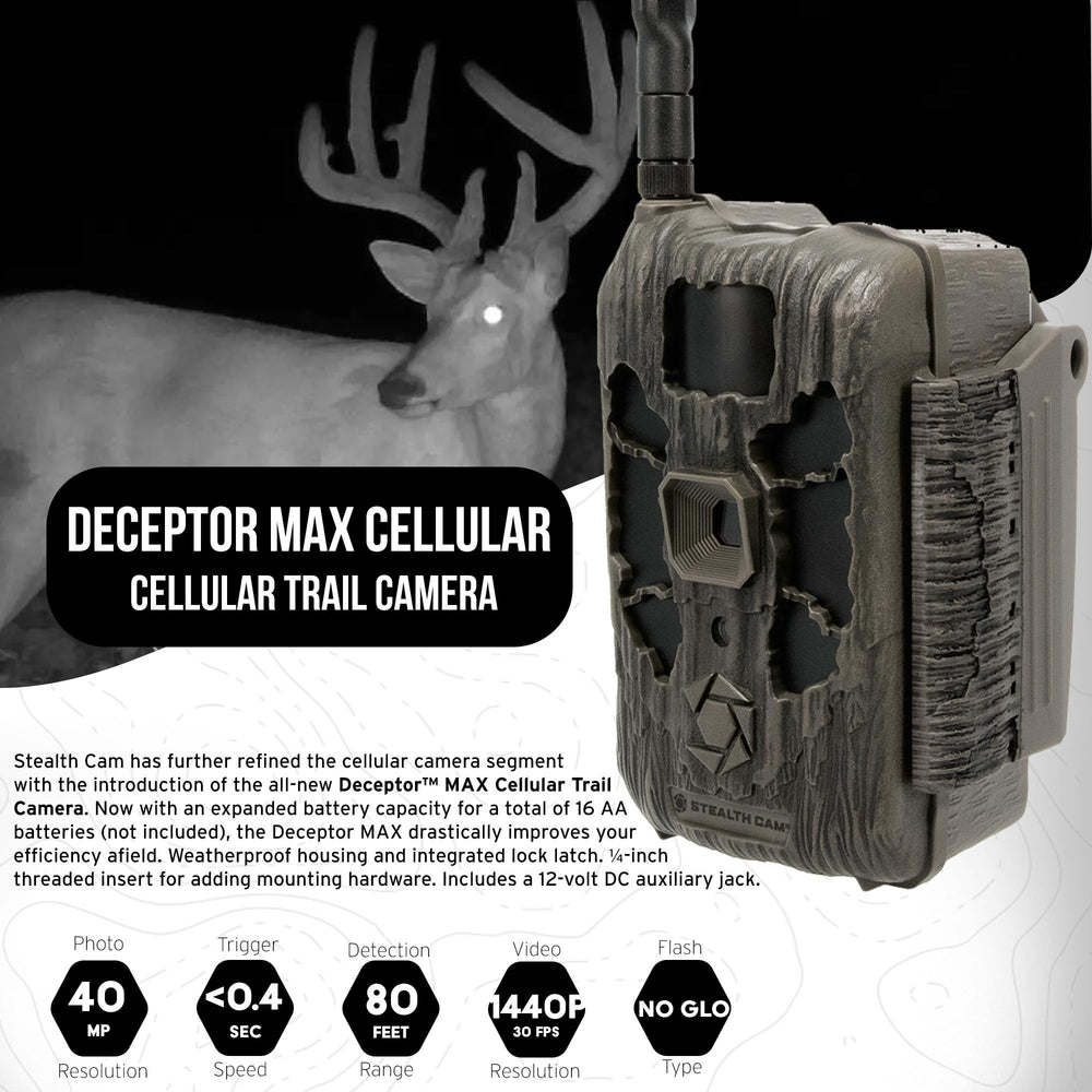 Stealth Cam Deceptor Max bundle contents with two 32GB cards ready for quick setup