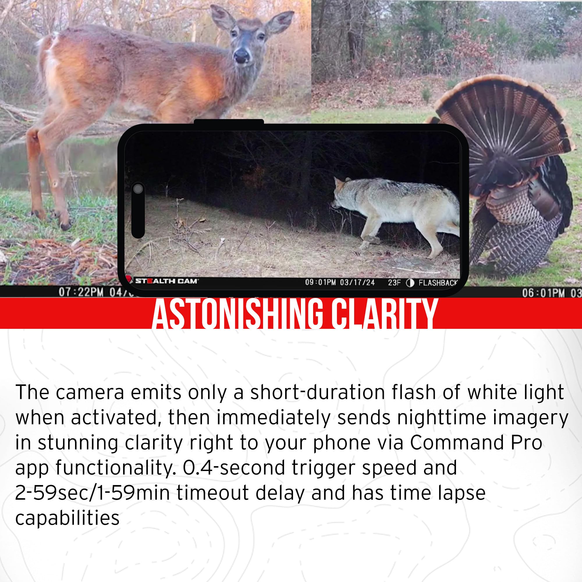 Stealth Cam Flashback 40MP rapid 0.4-second trigger in action.
