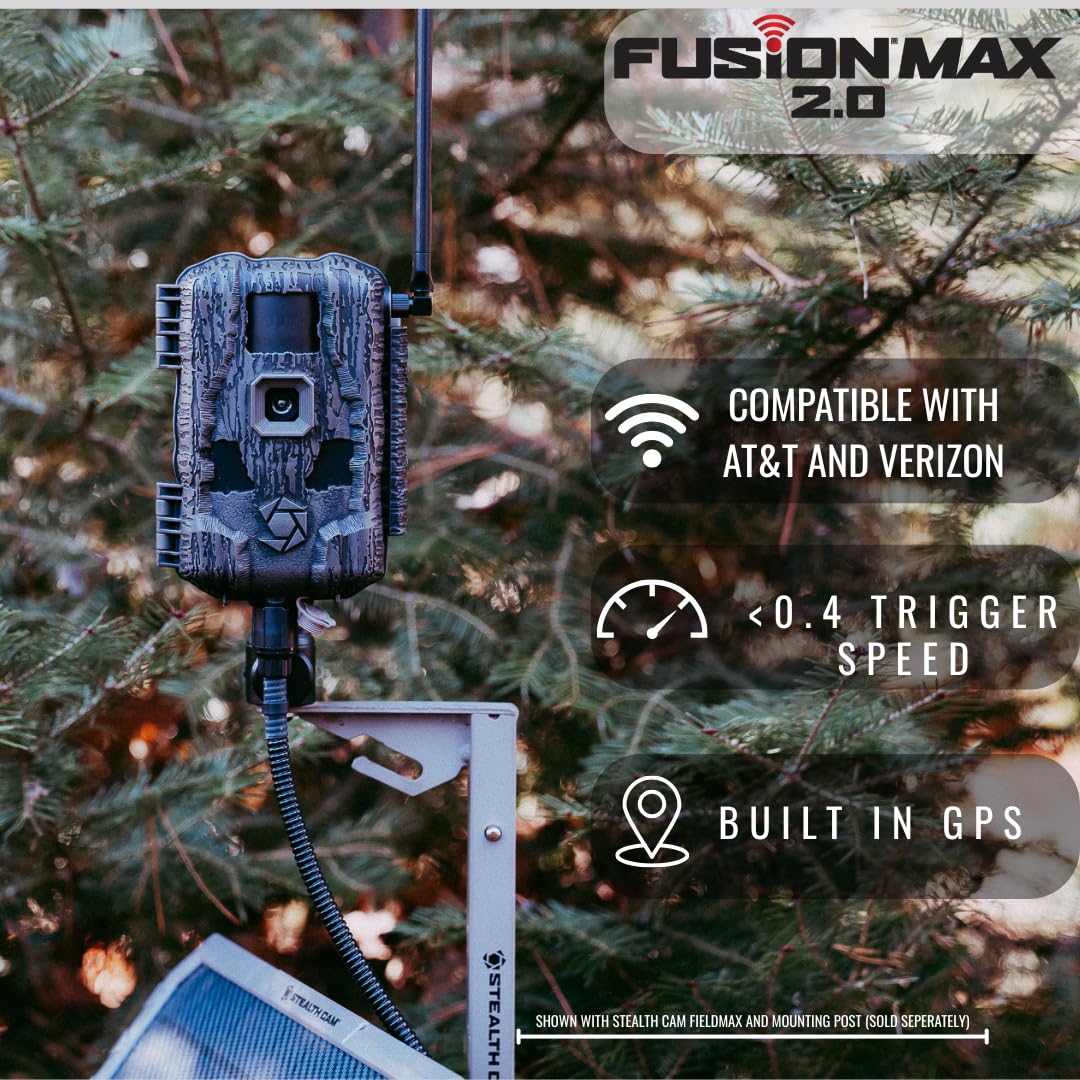 Stealth Cam Fusion Max 2.0 mounting provisions image shows flexible, secure installation.