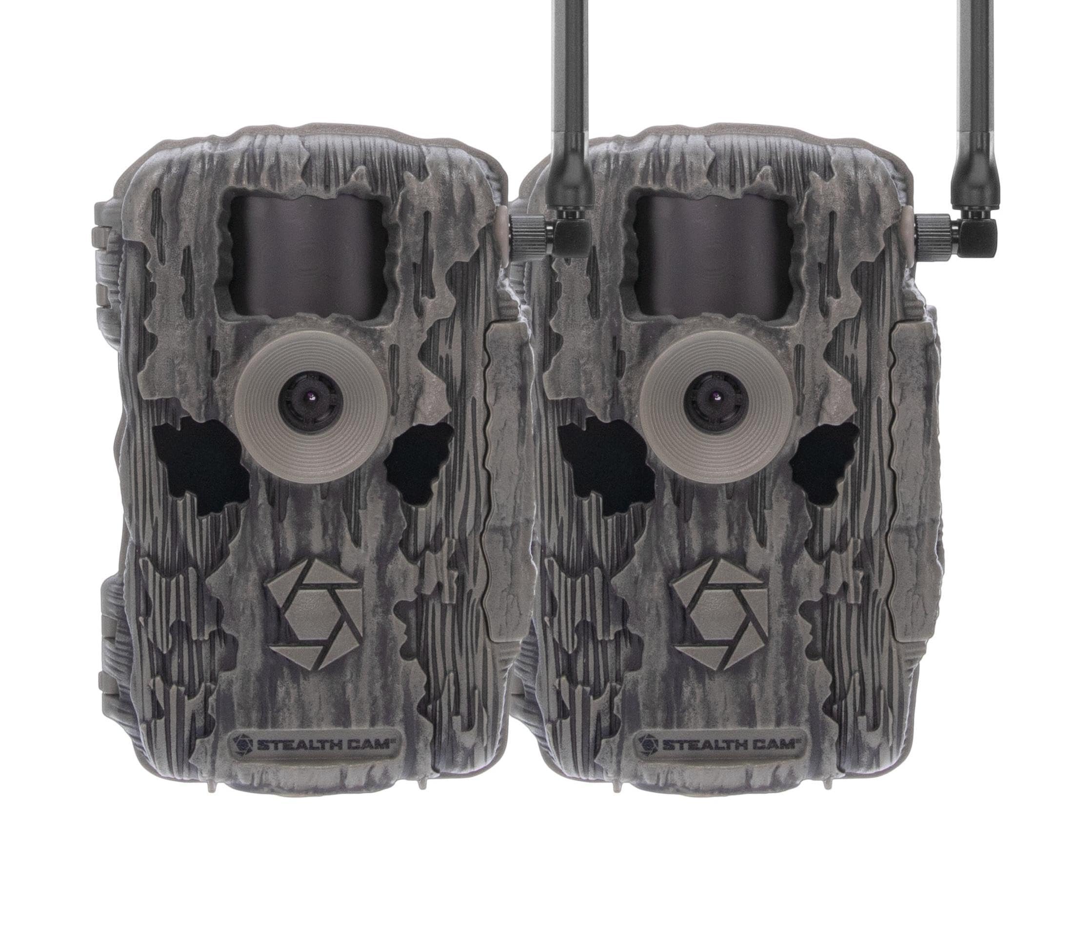 Stealth Cam Fusion X-Pro 2-Pack front view, ideal for remote property monitoring.