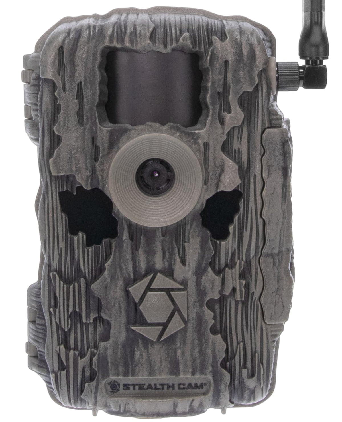 Stealth Cam Fusion X-Pro front view highlights rugged field-ready design for wildlife monitoring.