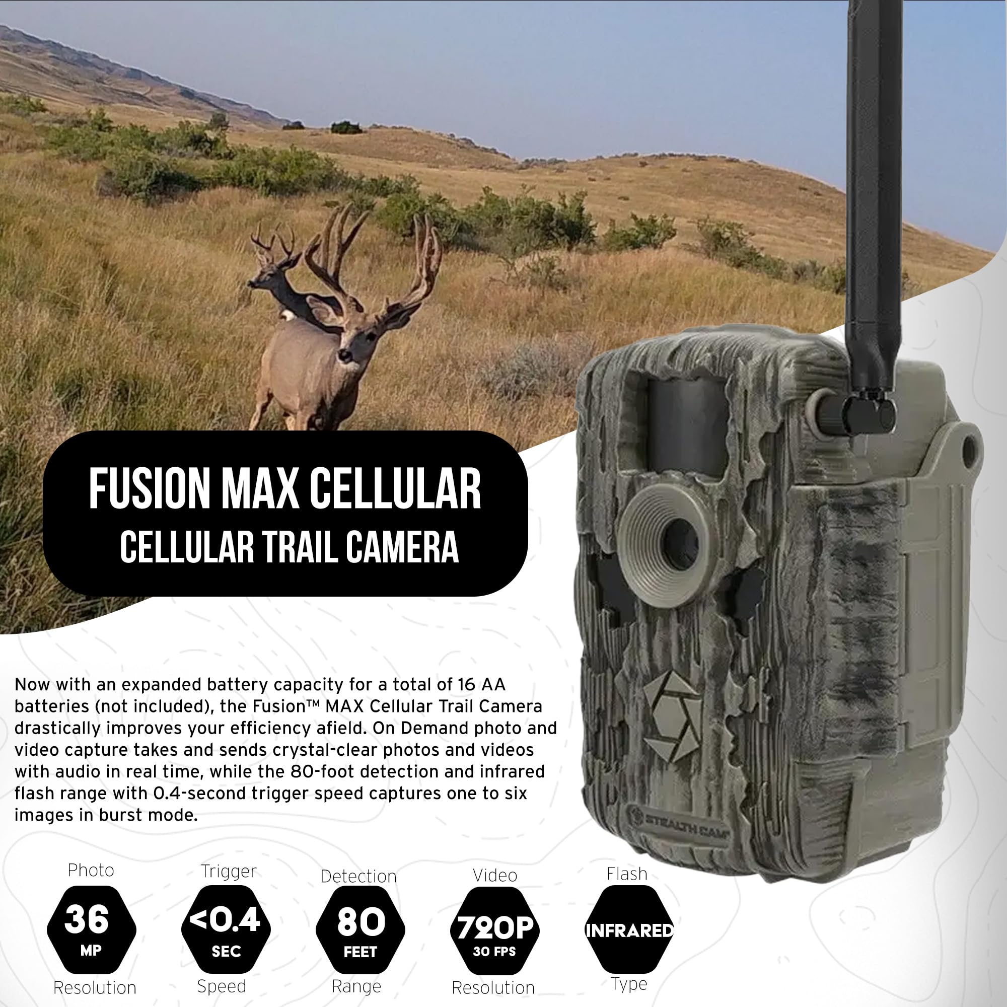 Stealth Cam Lithium Solar Power Panel provides off-grid charging for cameras.