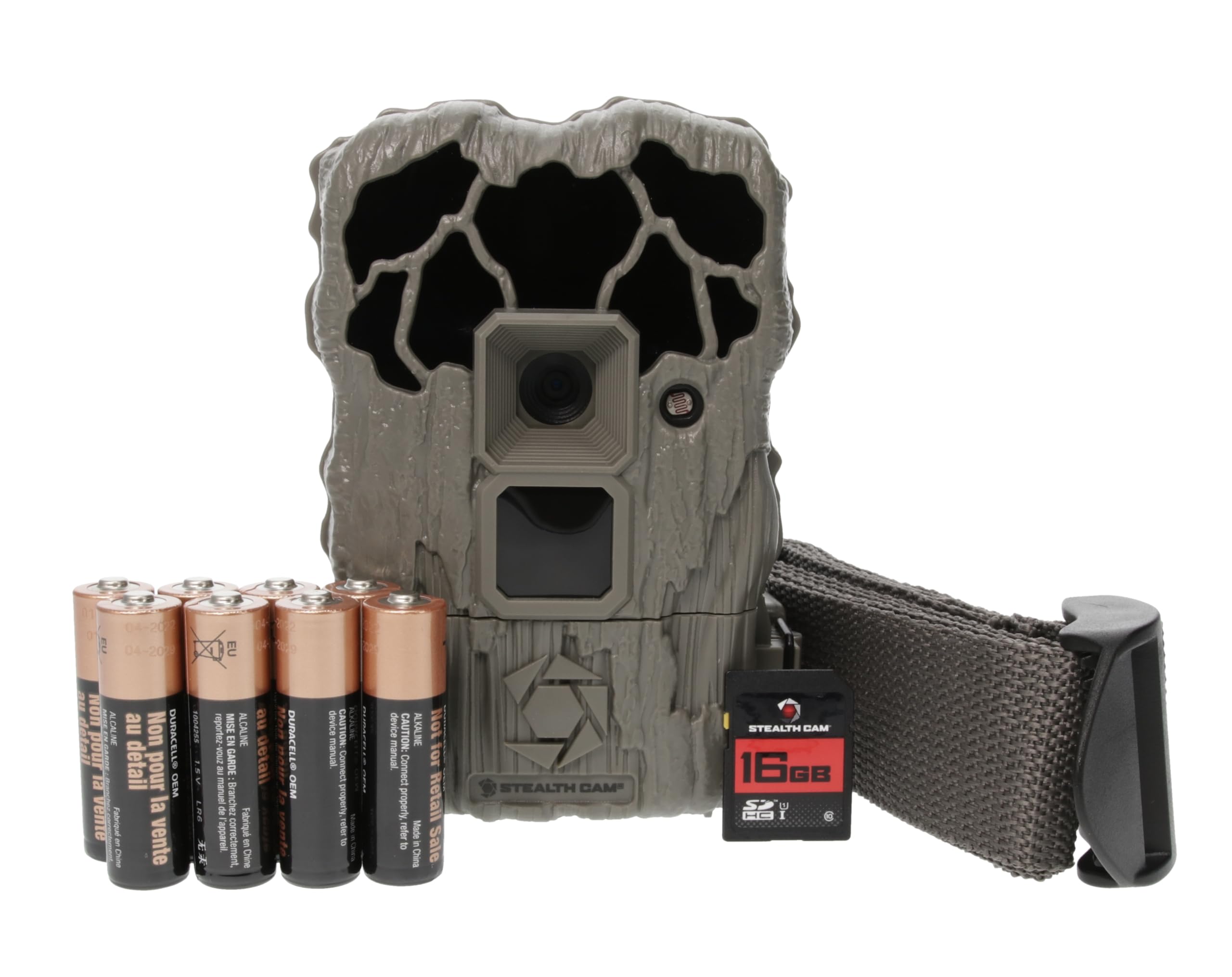 Stealth Cam QS20 Combo product image with batteries and 16GB SD card