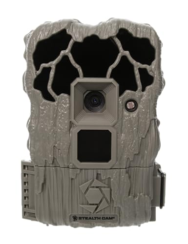 Stealth Cam QS20 rear view highlighting rugged outdoor housing for field use