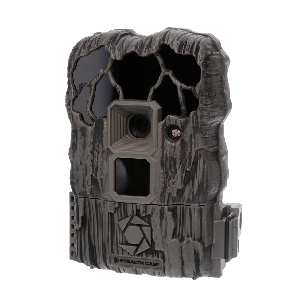 Stealth Cam QS20NG No Glow IR LED array illuminates trails discreetly at night.
