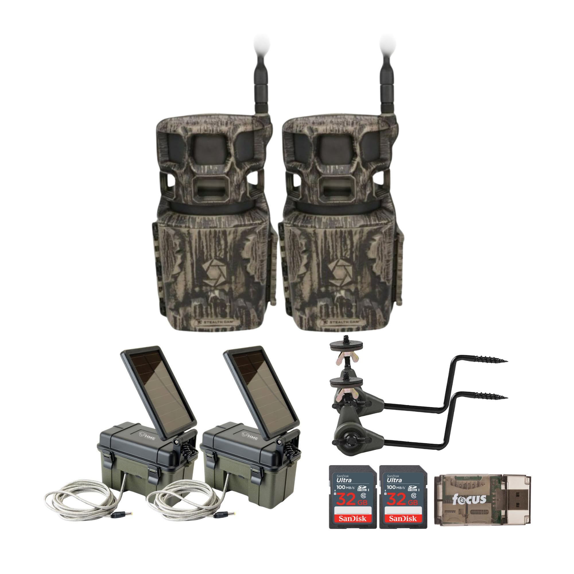 Stealth Cam Revolver Pro 2.0 360-degree brown camera captures wide-area wildlife footage.