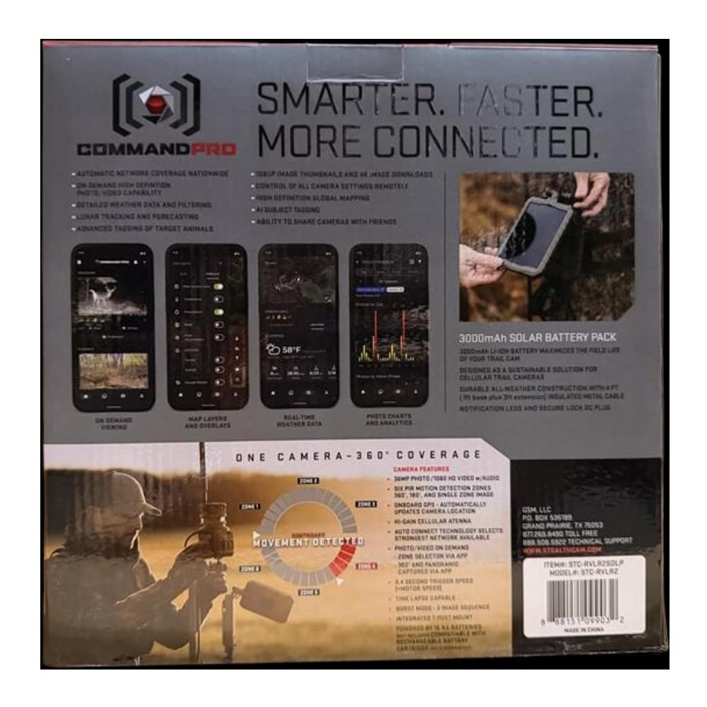 Stealth Cam Revolver Pro 2.0 rugged, weather-resistant housing withstands outdoor conditions.
