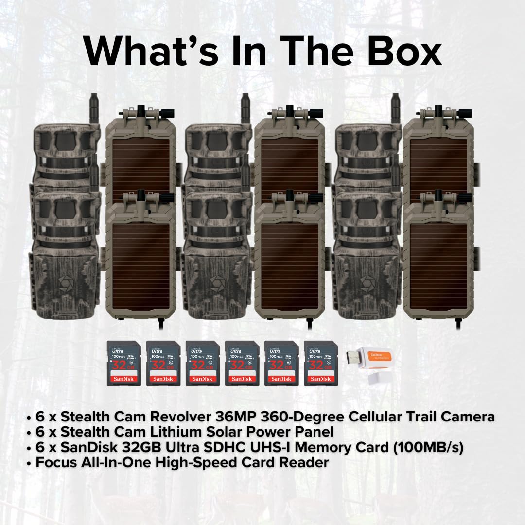 Stealth Cam Revolver features four LEDs and long-range detection for steady real-time updates.