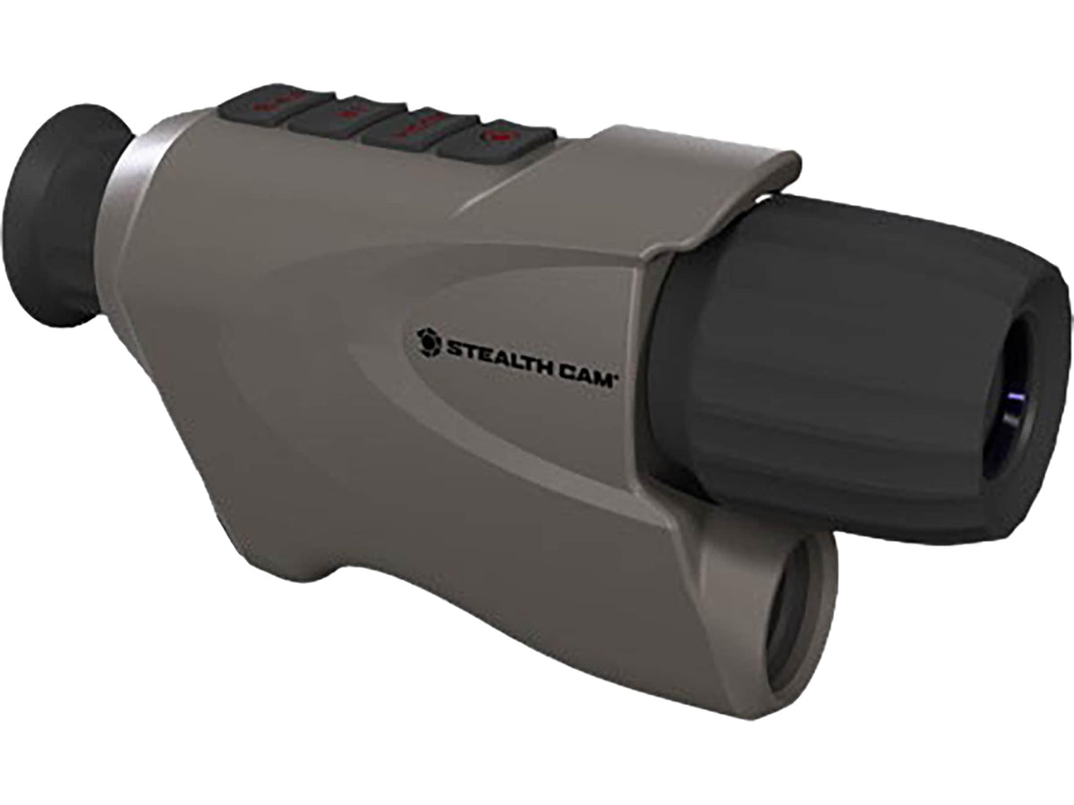Stealth Cam shockproof monocular front view for rugged night viewing in the field.