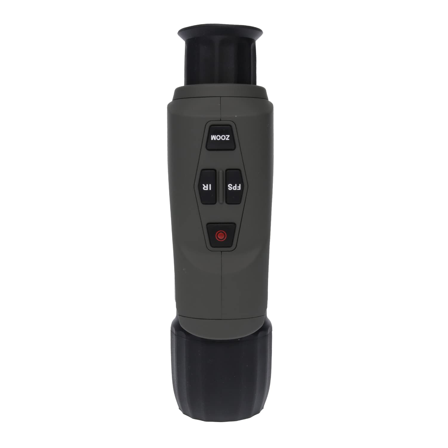 Stealth Cam shockproof monocular grip and housing highlighting no-slip grip during outdoor use.