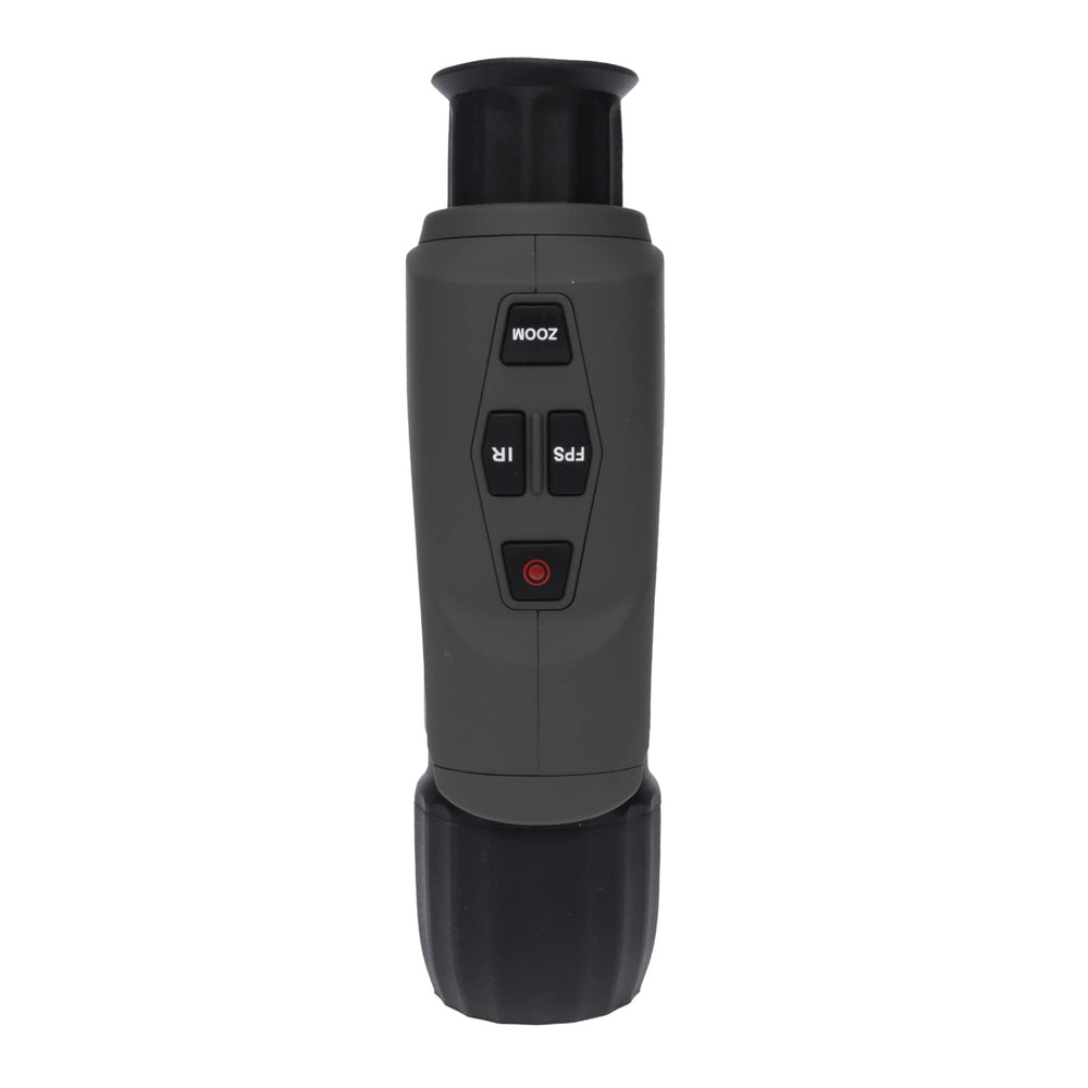 Stealth Cam shockproof monocular grip and housing highlighting no-slip grip during outdoor use.