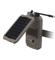 Stealth Cam Sol-Pak panel assembly shows sun-powered 12V output for wireless trail cameras.