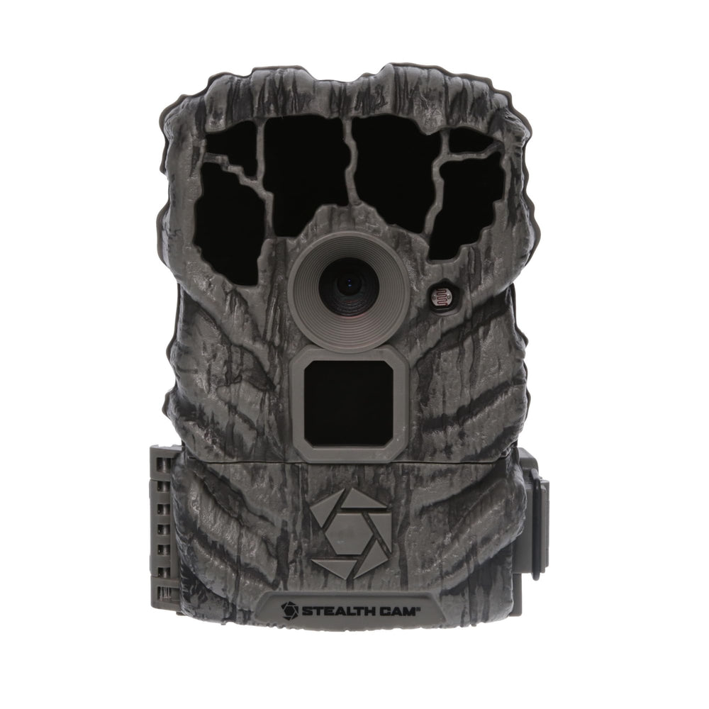 Stealth Cam 14MP trail camera with video captures sharp day and night footage.
