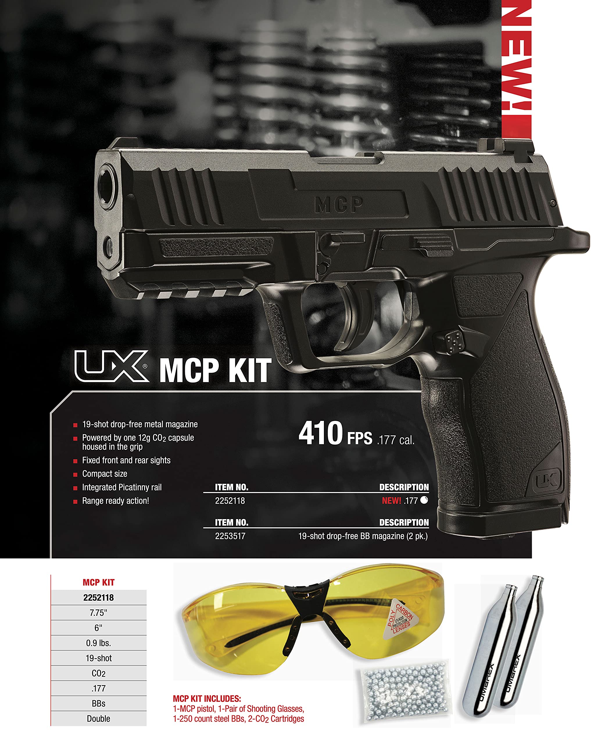 100 steel BBs and safety glasses in kit