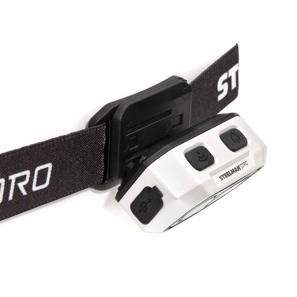 Steelman Pro headlamp fully adjustable headband for comfort.