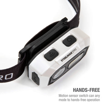 Steelman Pro headlamp combines Cree and COB LEDs for flexible brightness.