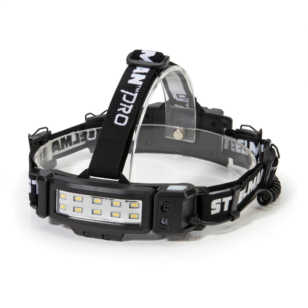 Steelman Pro Slim Profile headlamp front view showing compact hands-free illumination