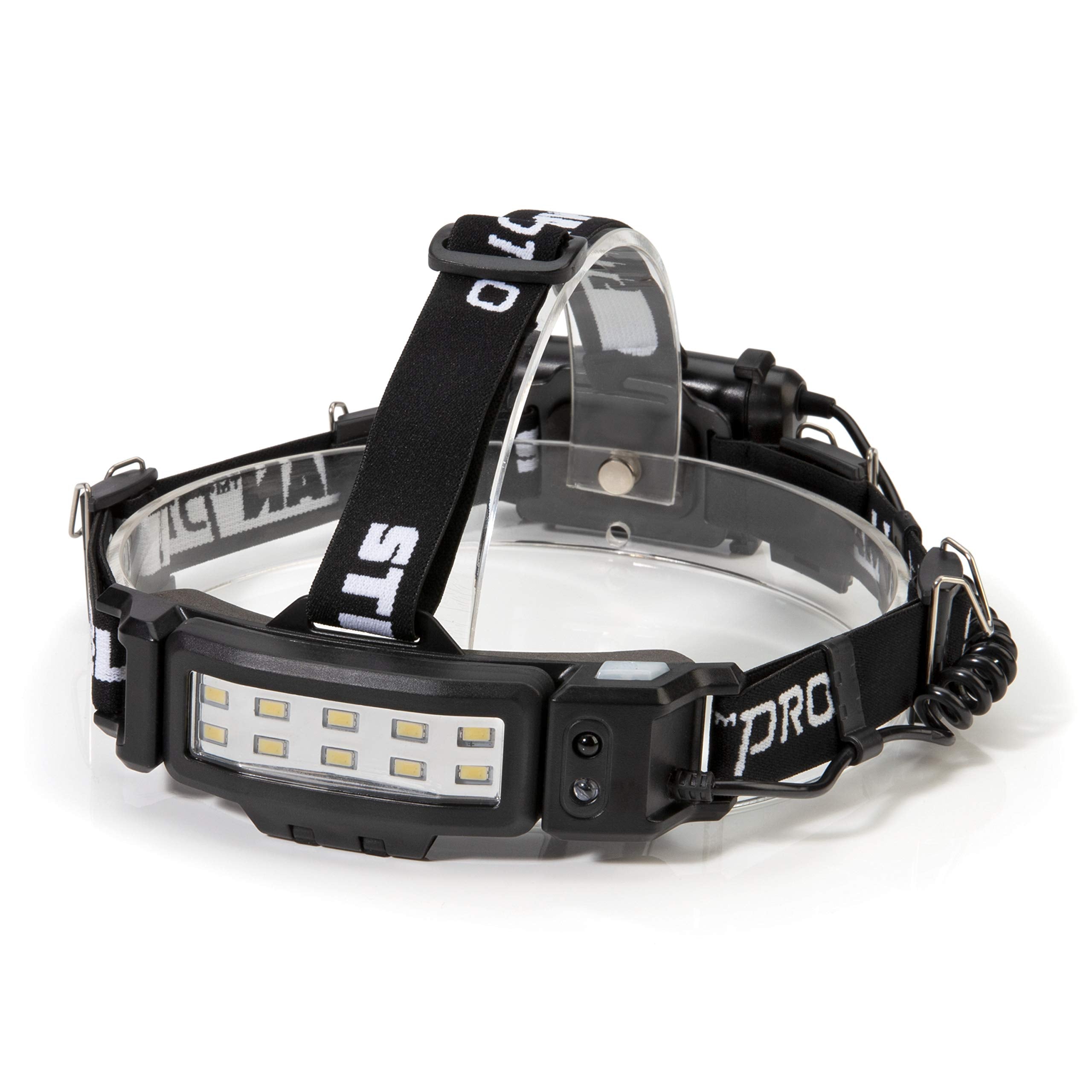 Steelman Pro Slim Profile headlamp front view with 20m beam for hands-free tasks.