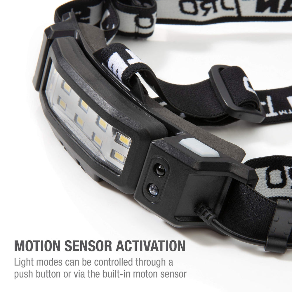 Steelman Pro Slim Profile headlamp with motion sensor for hands-free control.